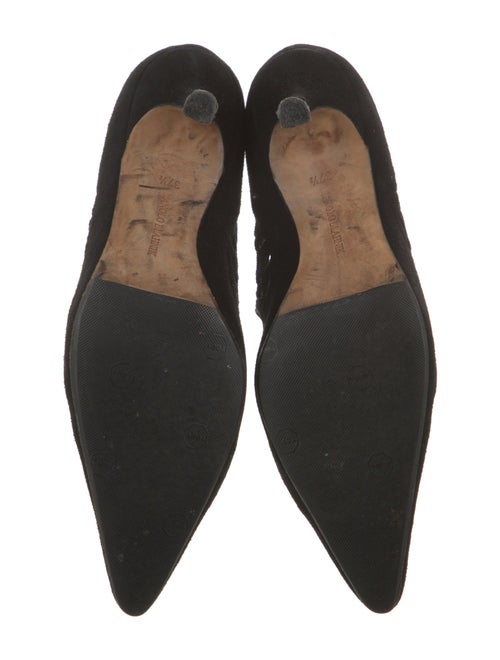Manolo Blahnik Suede Cutout Accent Pumps