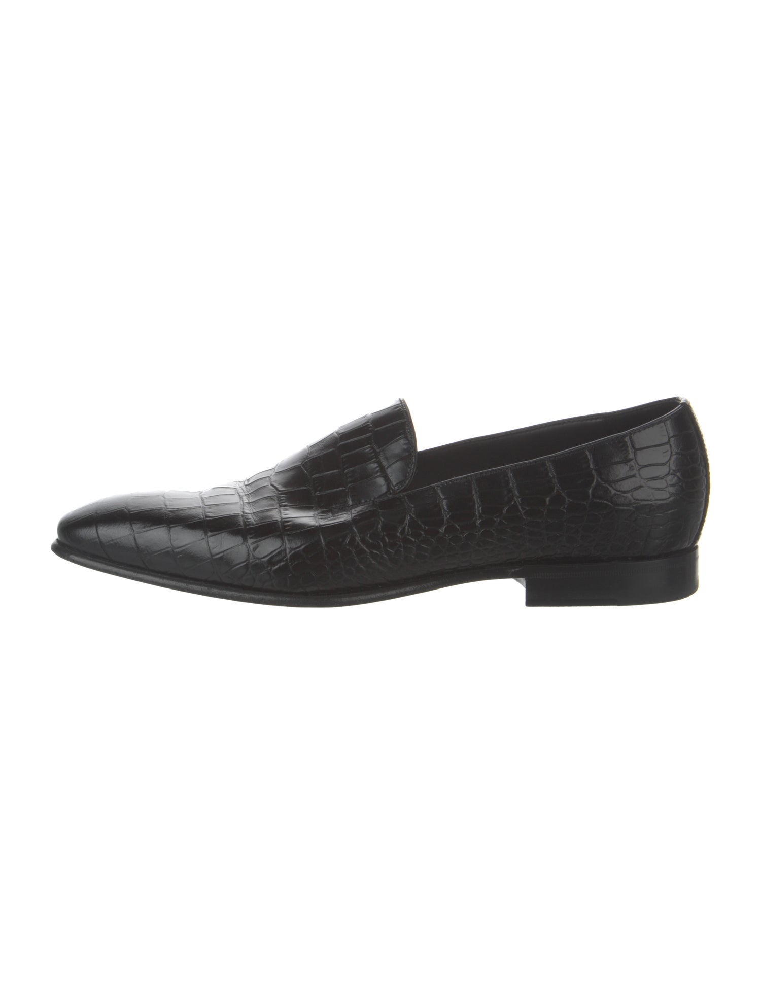 Manolo Blahnik Crocodile Tassel Accents Loafers