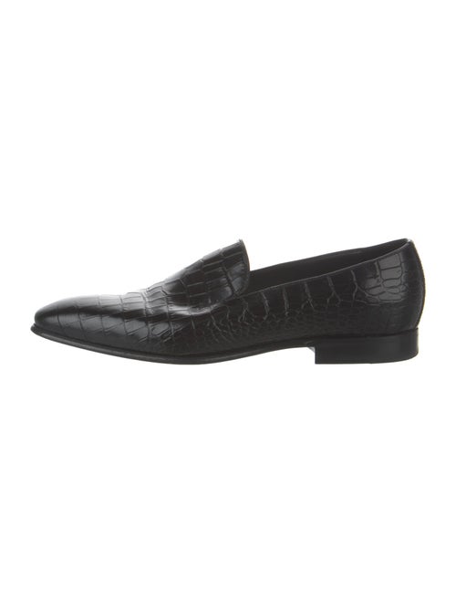Manolo Blahnik Crocodile Tassel Accents Loafers