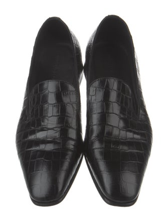 Manolo Blahnik Crocodile Tassel Accents Loafers
