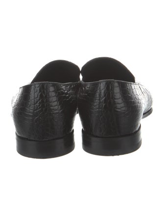 Manolo Blahnik Crocodile Tassel Accents Loafers