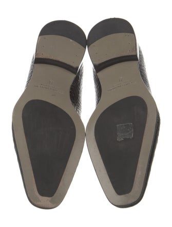 Manolo Blahnik Crocodile Tassel Accents Loafers