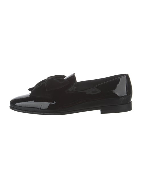 Manolo Blahnik Patent Leather Bow Accents Loafers