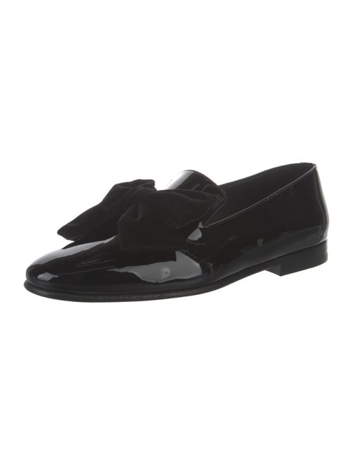 Manolo Blahnik Patent Leather Bow Accents Loafers
