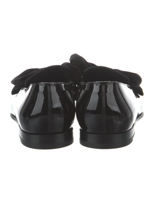 Manolo Blahnik Patent Leather Bow Accents Loafers