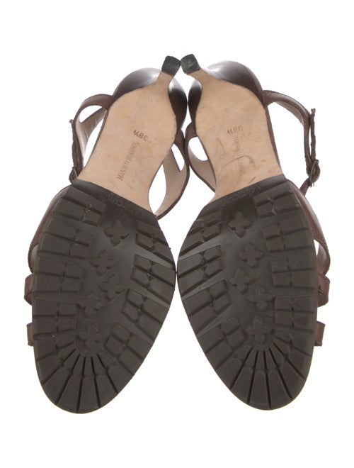 Manolo Blahnik Leather T-Strap Sandals
