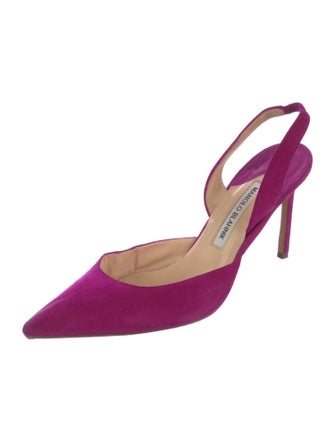 Manolo Blahnik Suede Slingback Pumps