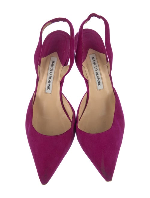 Manolo Blahnik Suede Slingback Pumps