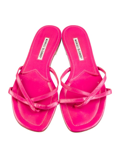 Manolo Blahnik Leather Slides