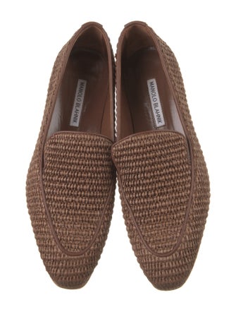Manolo Blahnik Pitakara Straw Slippers
