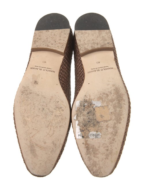 Manolo Blahnik Pitakara Straw Slippers