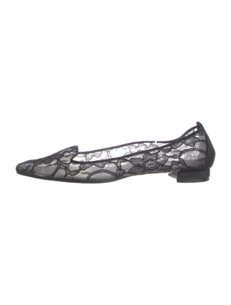 Manolo Blahnik Lace Lace Pattern Flats