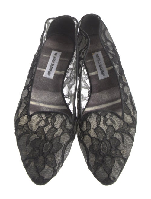 Manolo Blahnik Lace Lace Pattern Flats