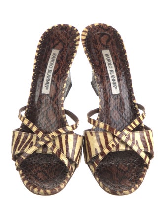 Manolo Blahnik Snakeskin Animal Print Espadrilles
