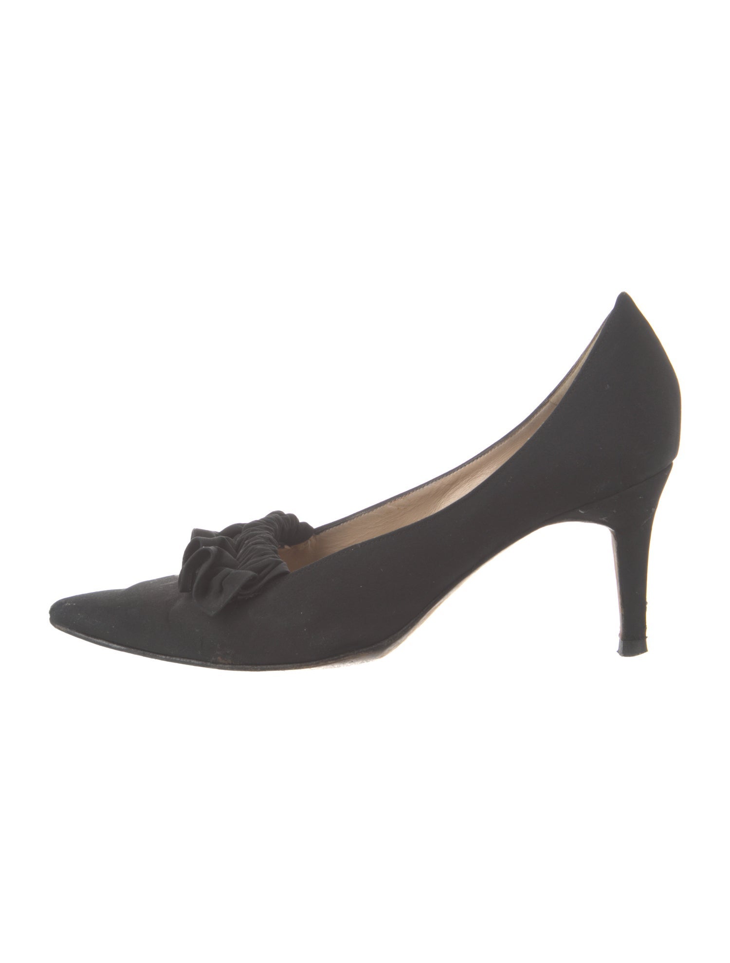 Manolo Blahnik Satin Bow Accents Pumps