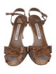 Manolo Blahnik Snakeskin Animal Print Sandals