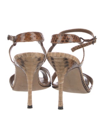 Manolo Blahnik Snakeskin Animal Print Sandals