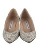 Manolo Blahnik Tweed Tweed Pattern Pumps