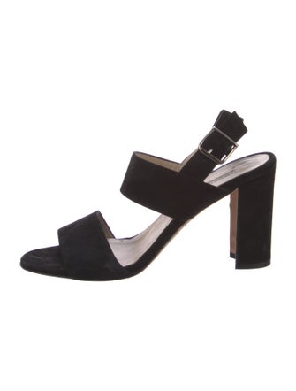 Manolo Blahnik Suede Slingback Sandals