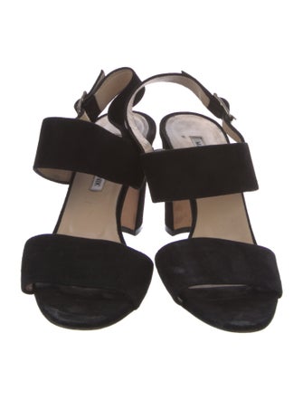 Manolo Blahnik Suede Slingback Sandals