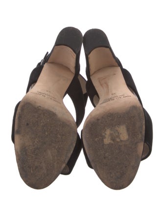 Manolo Blahnik Suede Slingback Sandals