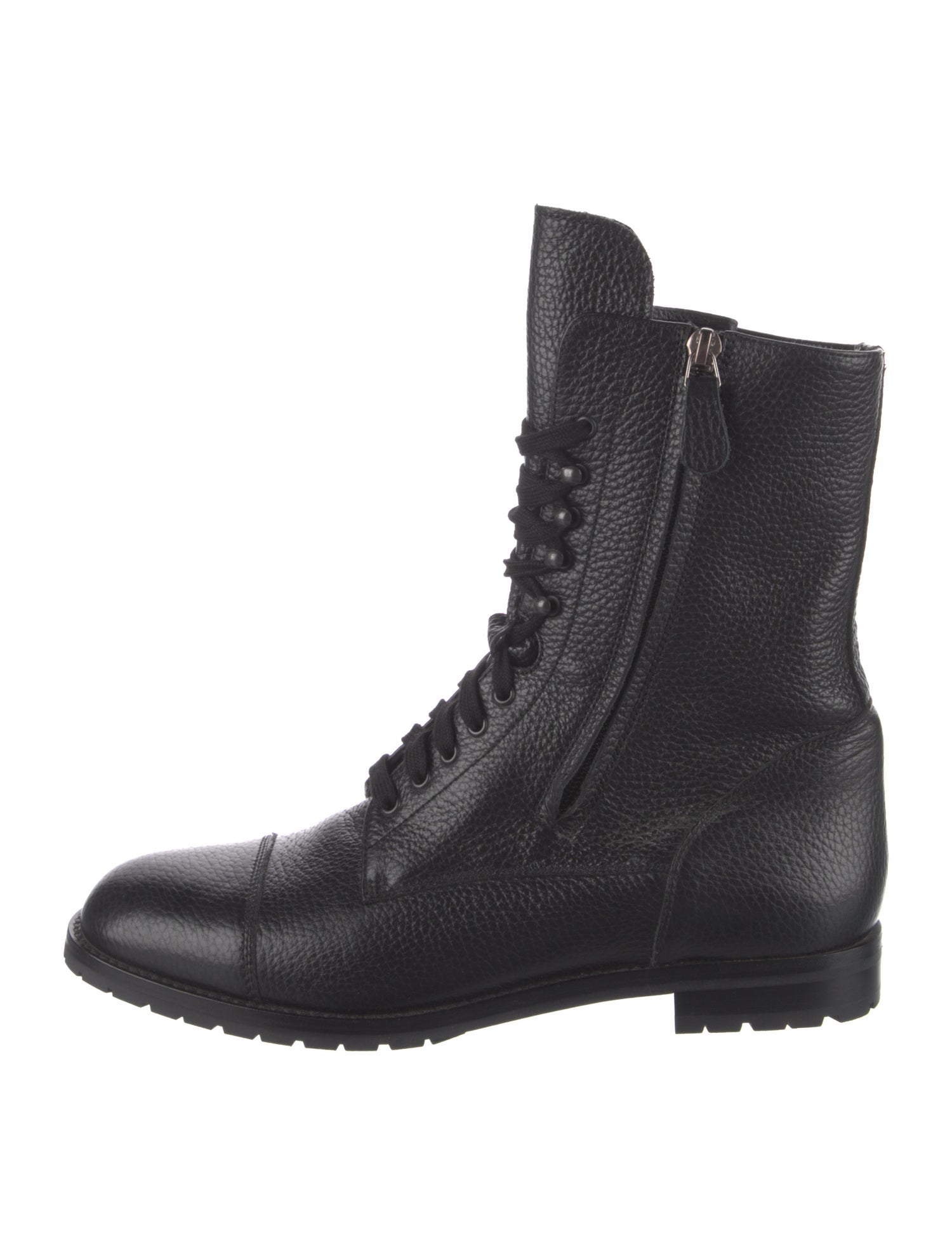 Manolo Blahnik Leather Combat Boots