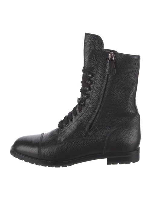 Manolo Blahnik Leather Combat Boots
