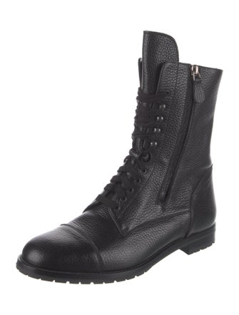 Manolo Blahnik Leather Combat Boots