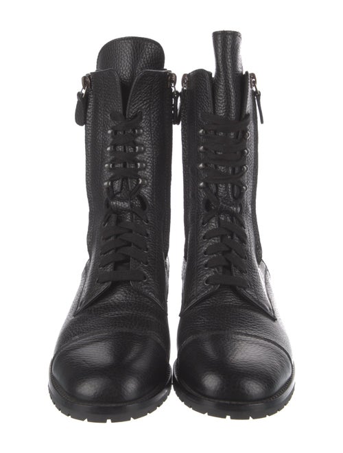 Manolo Blahnik Leather Combat Boots