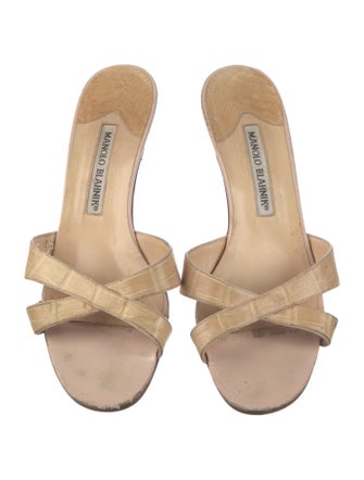 Manolo Blahnik Alligator Slides