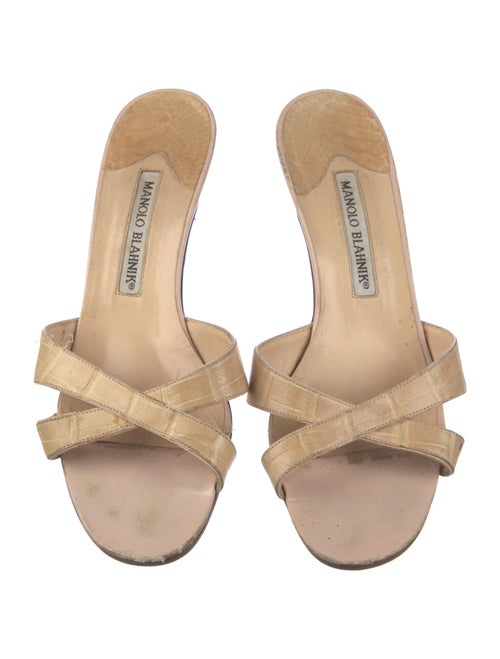 Manolo Blahnik Alligator Slides