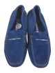 Manolo Blahnik Suede Whipstitch Trim Loafers