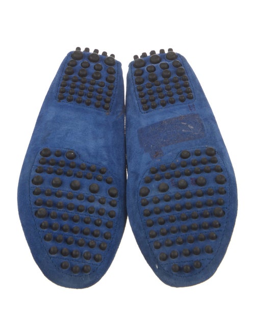 Manolo Blahnik Suede Whipstitch Trim Loafers