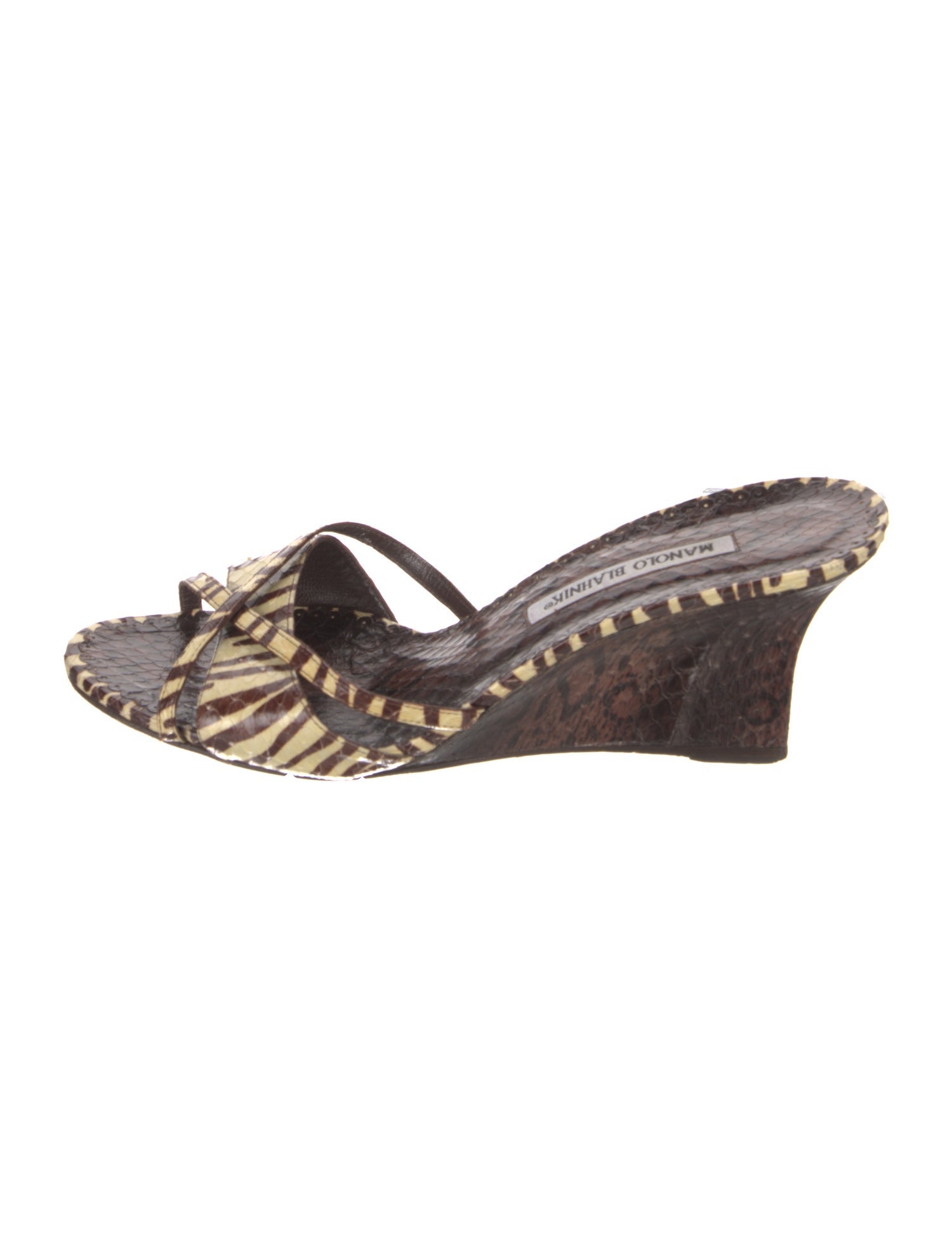 Manolo Blahnik Snakeskin Animal Print Espadrilles