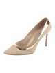 Manolo Blahnik Suede Colorblock Pattern Slingback Pumps