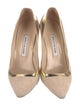 Manolo Blahnik Suede Colorblock Pattern Slingback Pumps