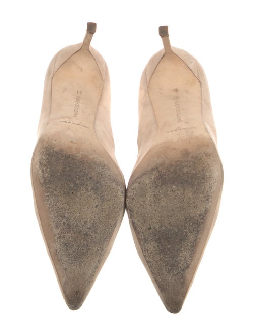 Manolo Blahnik Suede Colorblock Pattern Slingback Pumps