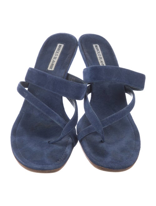 Manolo Blahnik Suede Slides