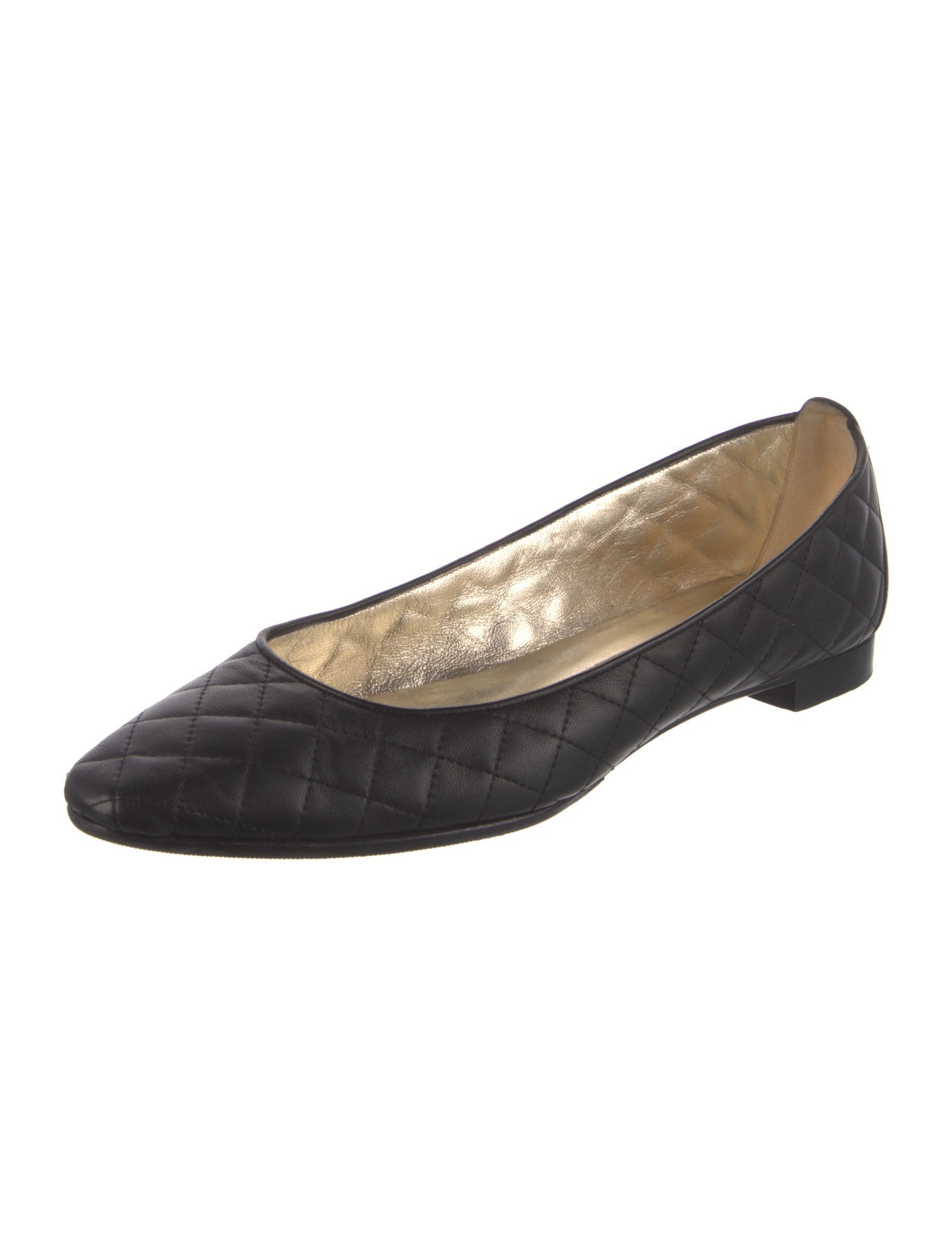 Manolo Blahnik Quilted Pattern Leather Flats