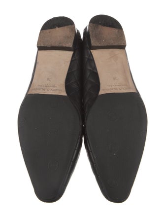 Manolo Blahnik Quilted Pattern Leather Flats