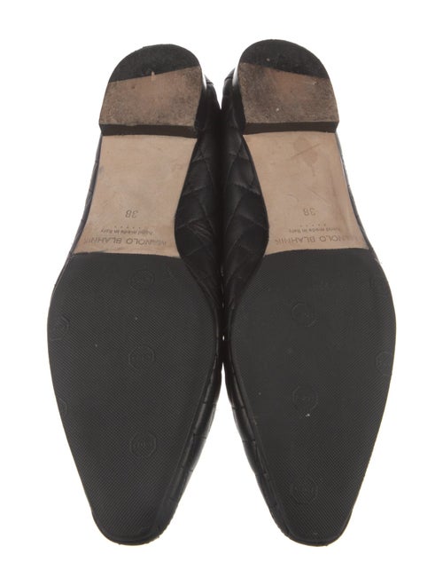 Manolo Blahnik Quilted Pattern Leather Flats