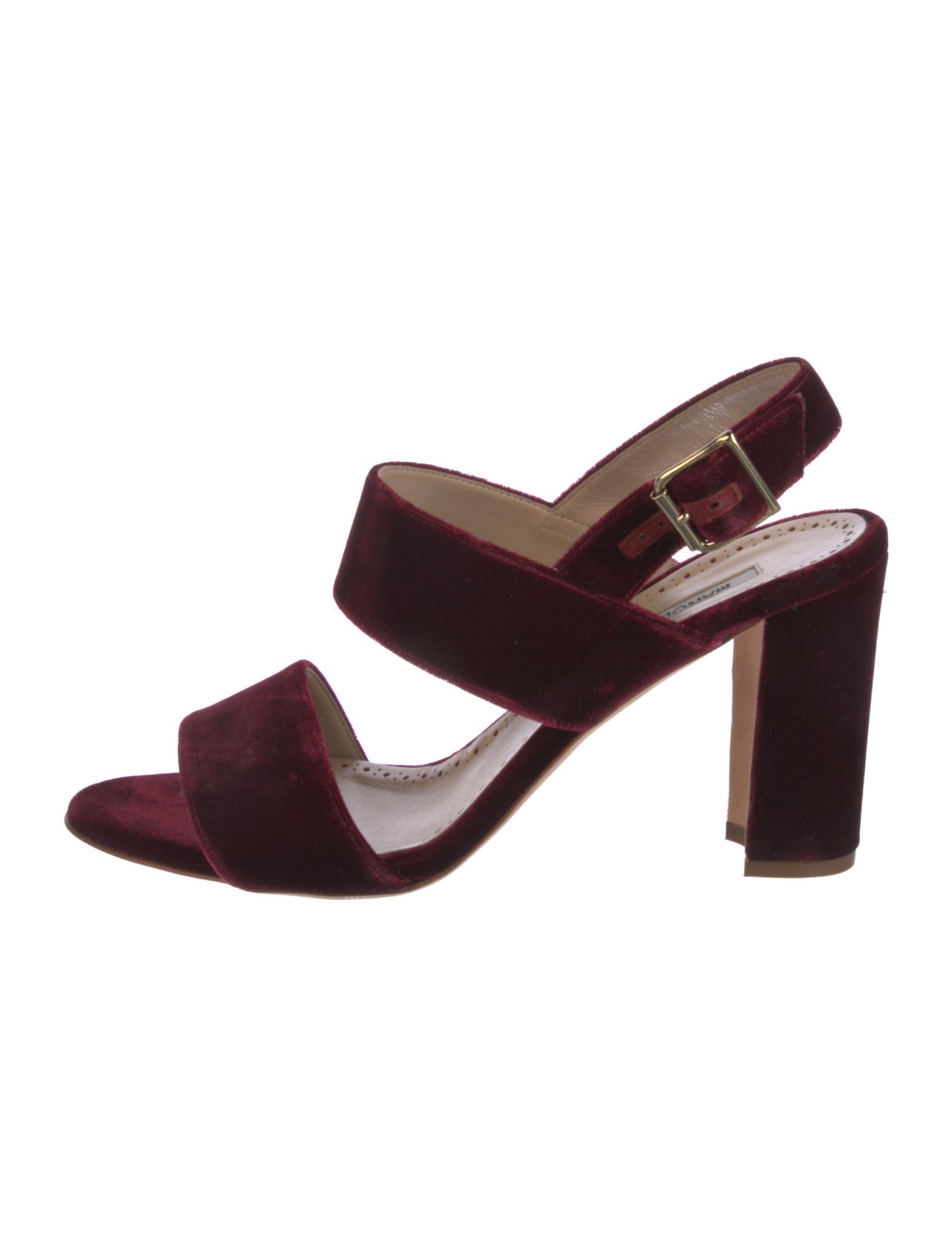 Manolo Blahnik Velvet Slingback Sandals