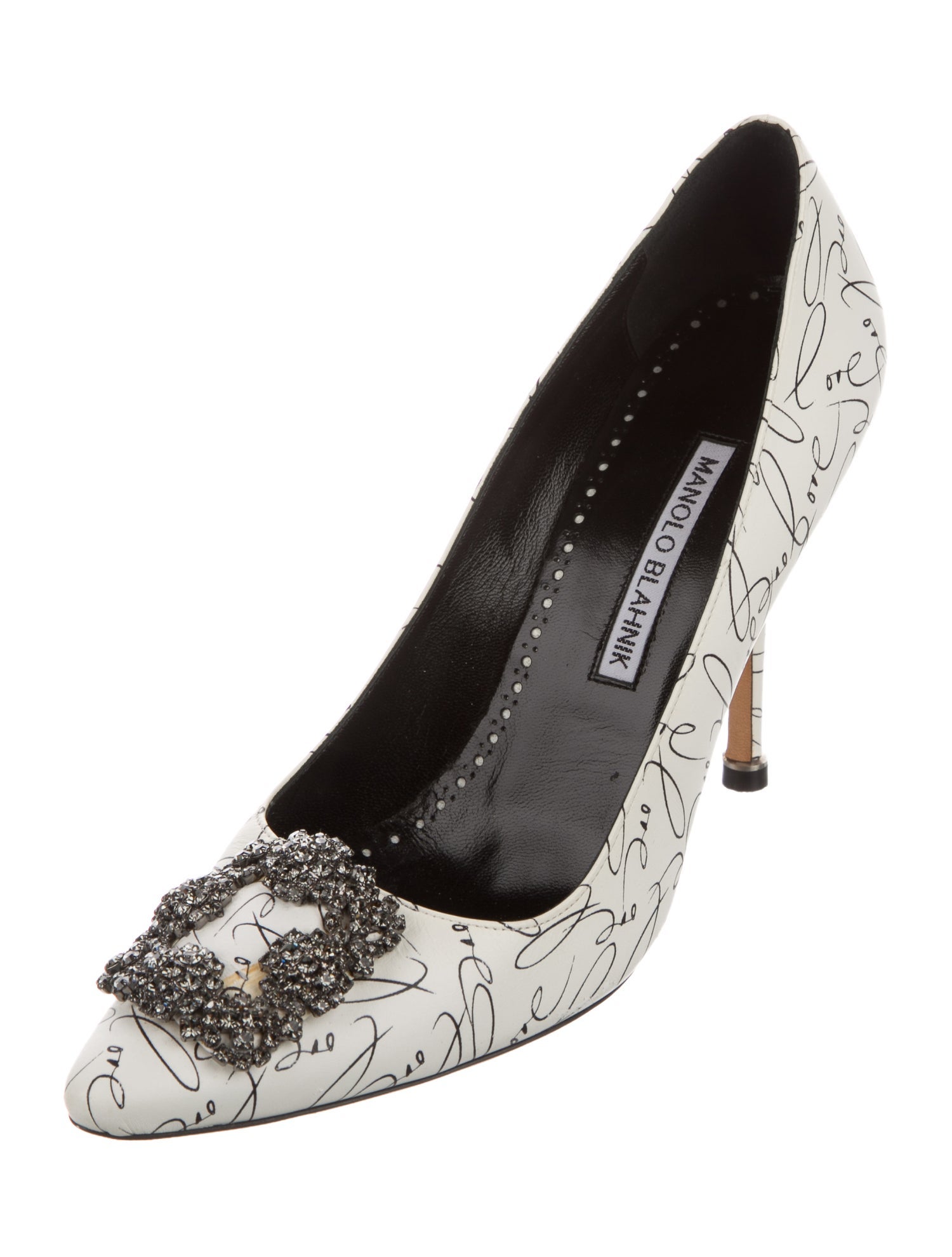 Manolo Blahnik Leather Printed Pumps