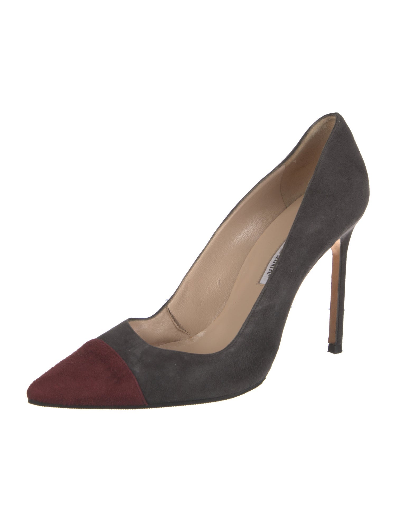 Manolo Blahnik Suede Colorblock Pattern Pumps