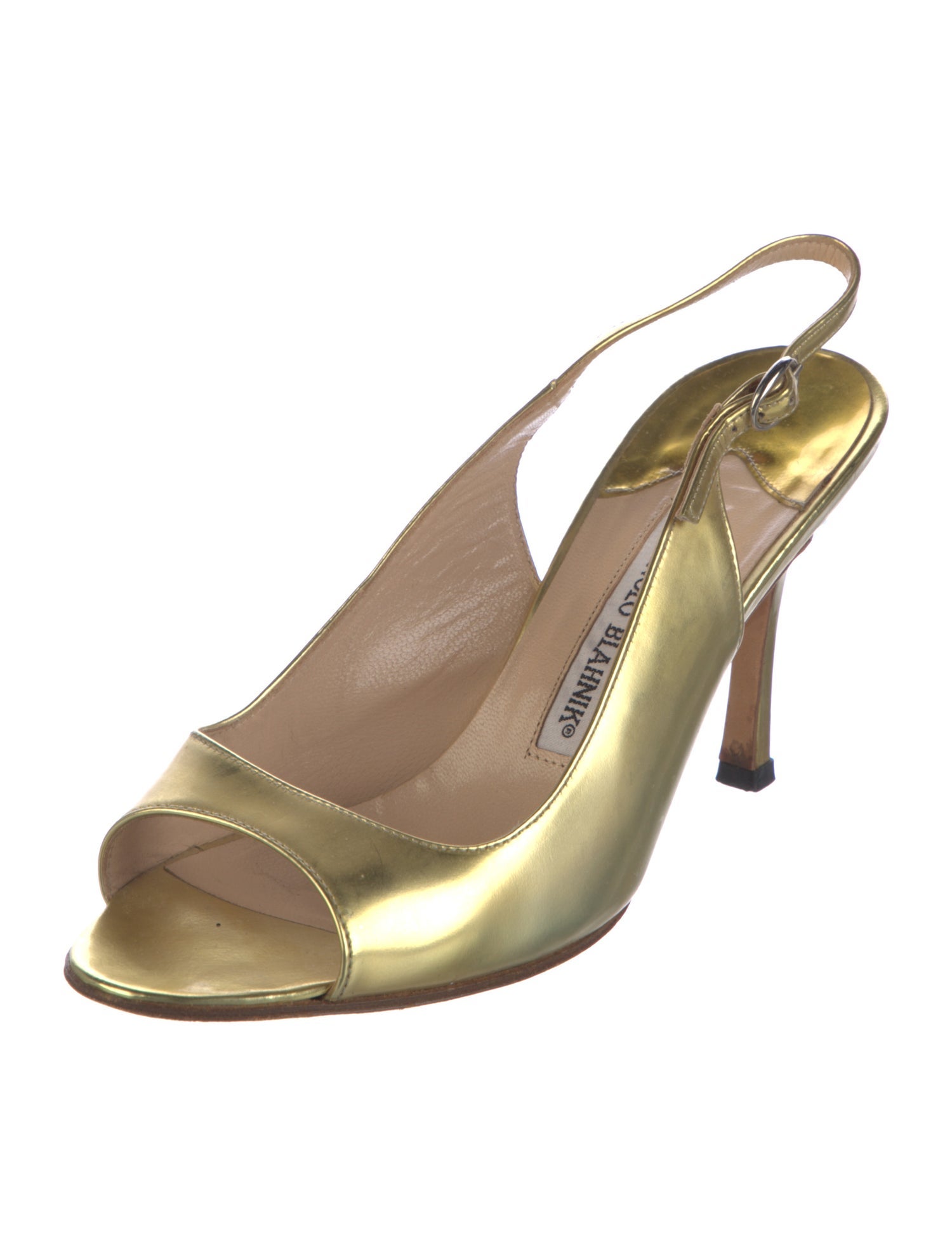 Manolo Blahnik Leather Slingback Sandals