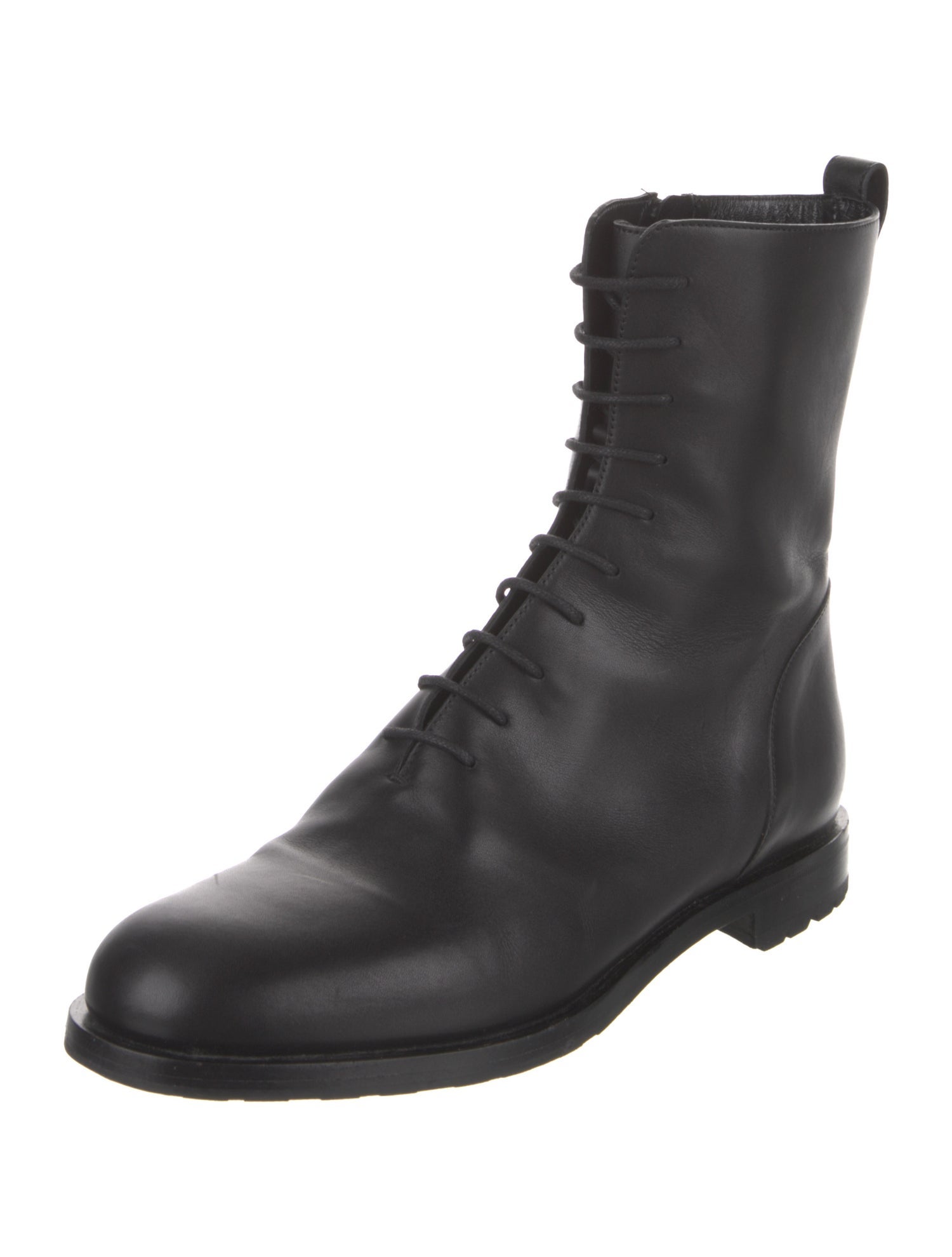 Manolo Blahnik Leather Combat Boots