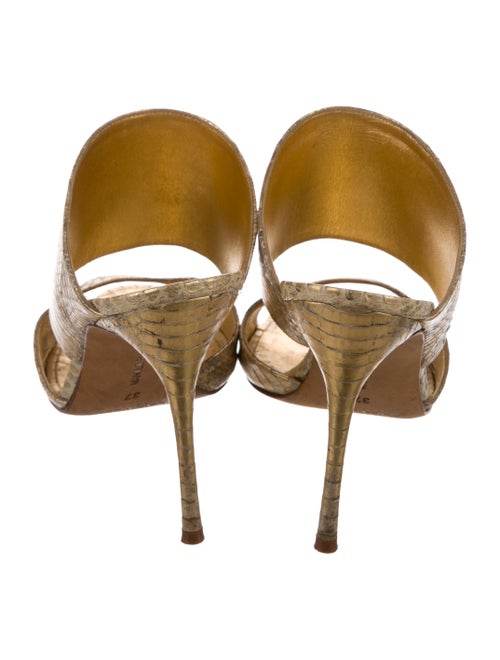 Manolo Blahnik Snakeskin Animal Print Slides