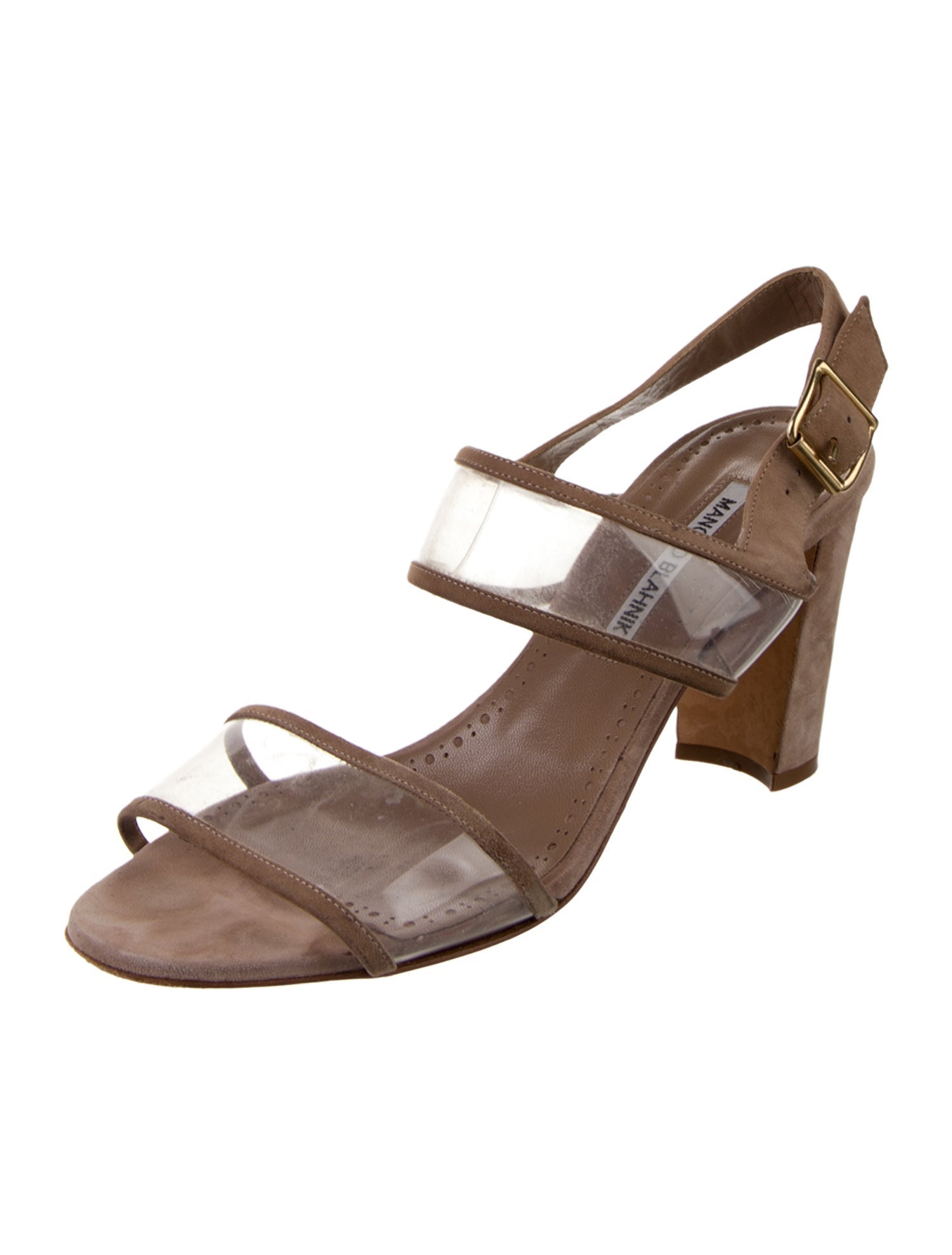 Manolo Blahnik Suede Slingback Sandals