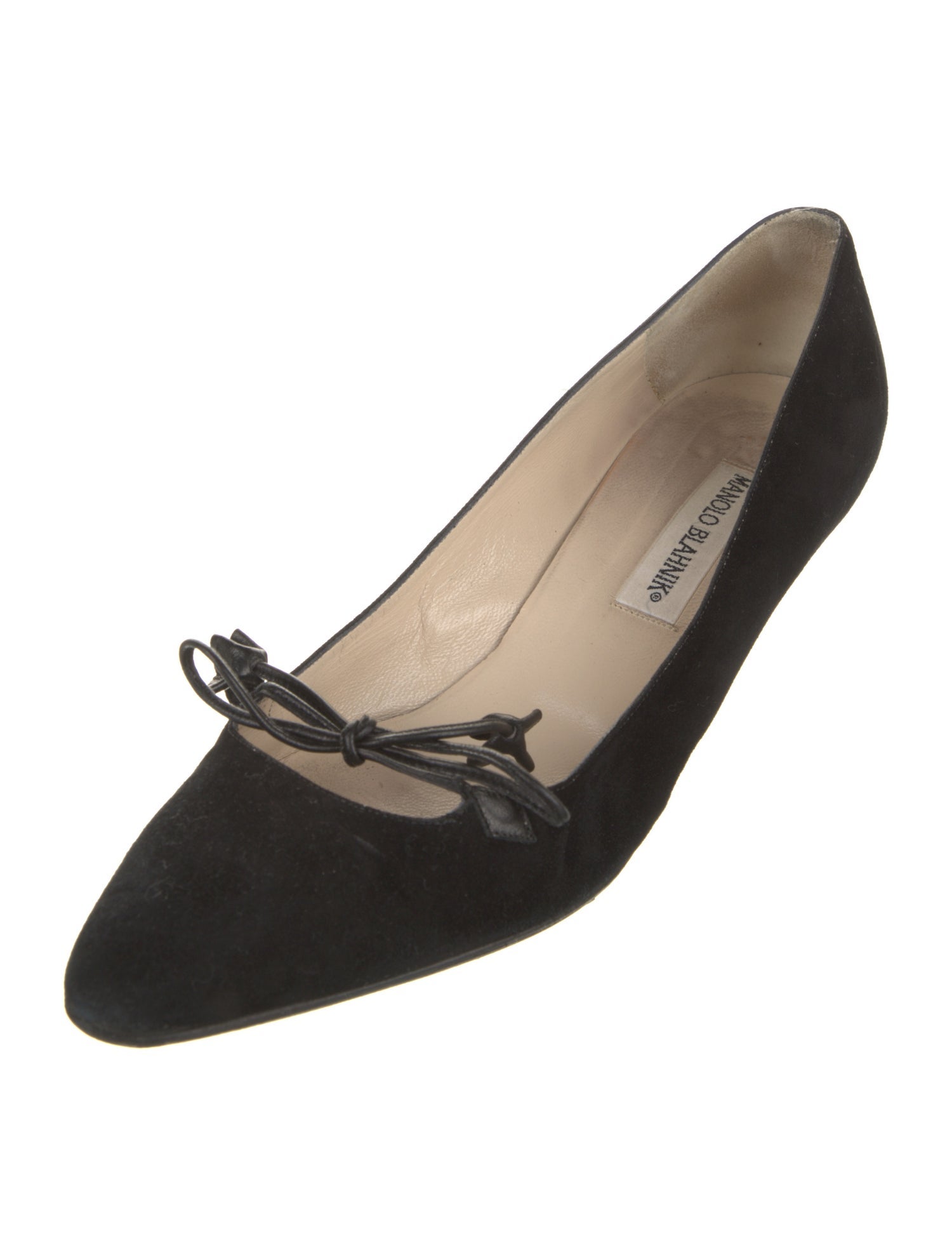 Manolo Blahnik Suede Bow Accents Pumps