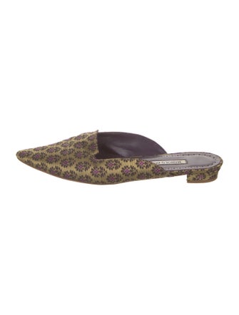 Manolo Blahnik Printed Mules